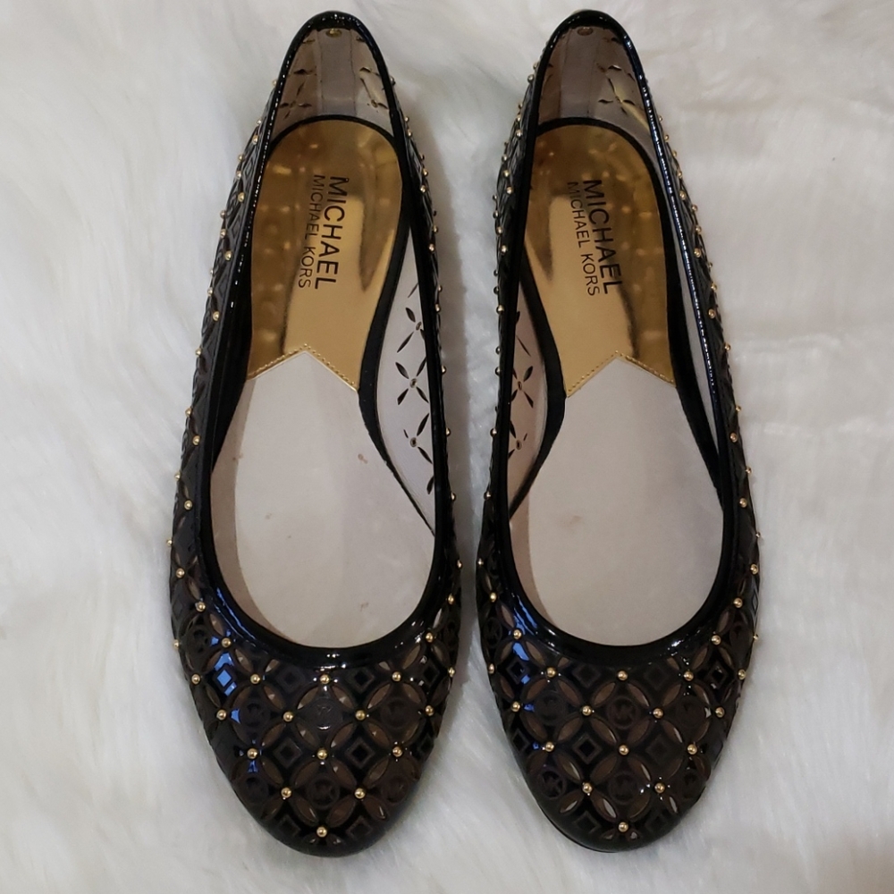 Michael Kors Perforated Patent Leather Flats